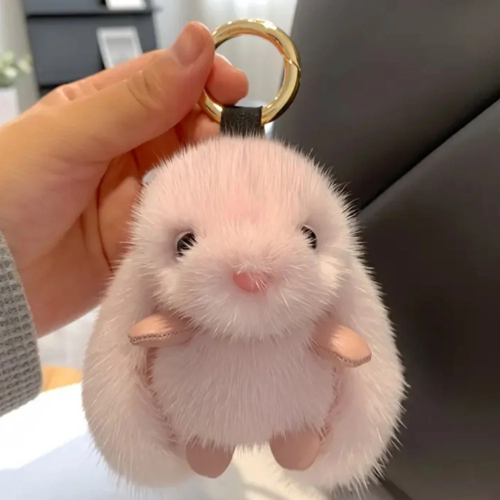 Plush Bunny Rabbit Keychain or Purse Charm - Picture 3 of 6